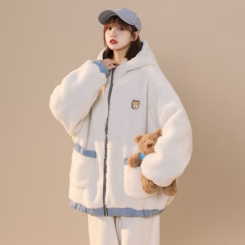 Áo khoác nữ lót lông cừu - Hình ảnh 4