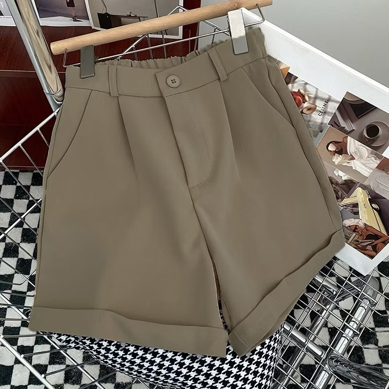 Quần short nữ mùa hè lưng cao ống rộng - Hình ảnh 5