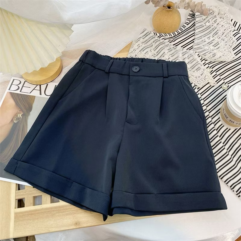 Quần short nữ mùa hè lưng cao ống rộng - Hình ảnh 4