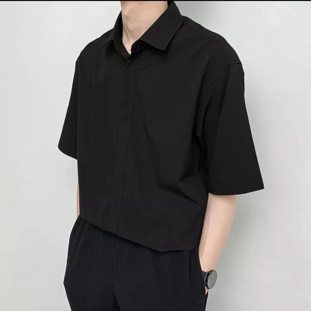 Áo sơ mi ngắn tay form rộng - Hình ảnh 2