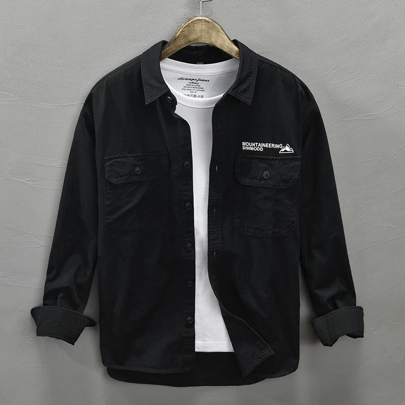 Áo sơ mi nam kiểu dáng basic TOPMEN khoác ngoài chất vải kaki cao cấp - Hình ảnh 2