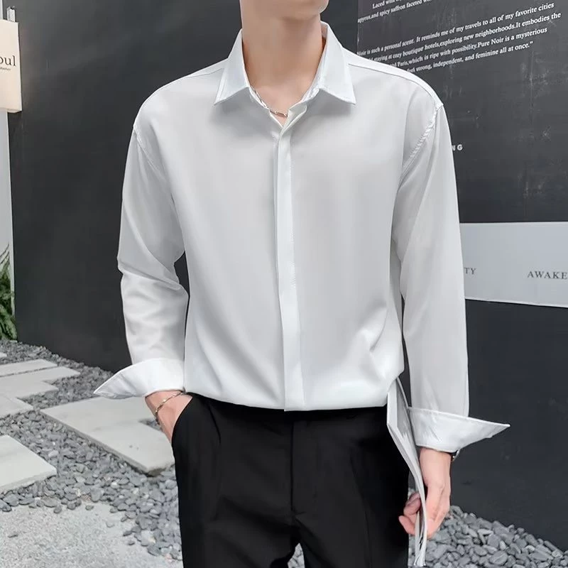 Áo sơ mi nam dài tay lụa mịn