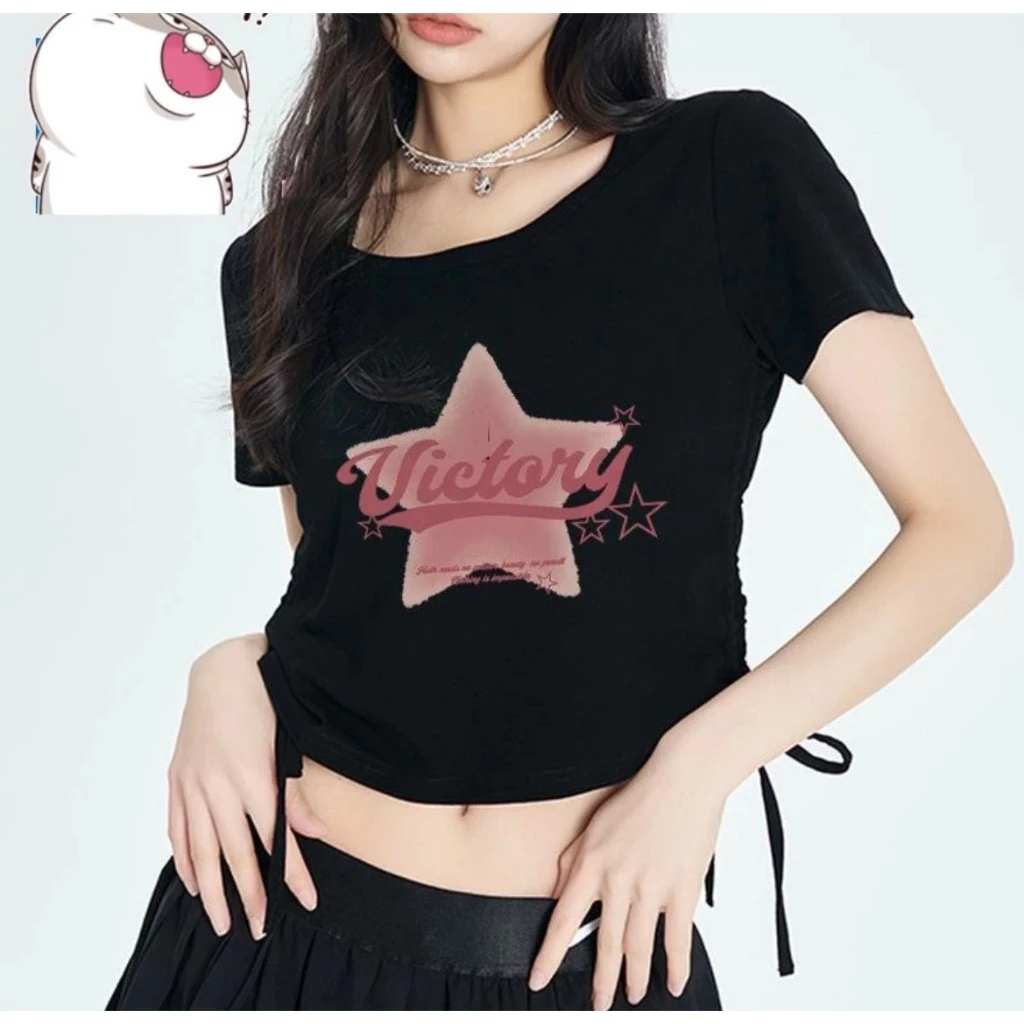 Áo croptop ngắn tay ngôi sao