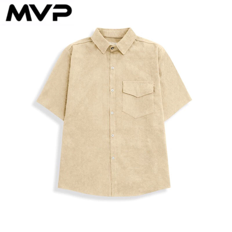 Áo sơ mi nam tay ngắn nhung tăm - Hình ảnh 4