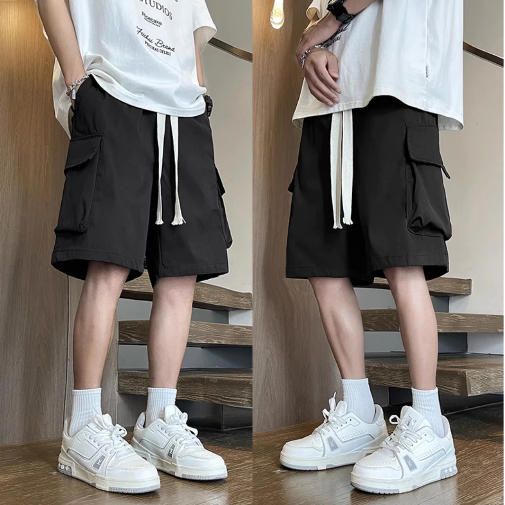 Quần short nam túi hộp ống rộng - Hình ảnh 2