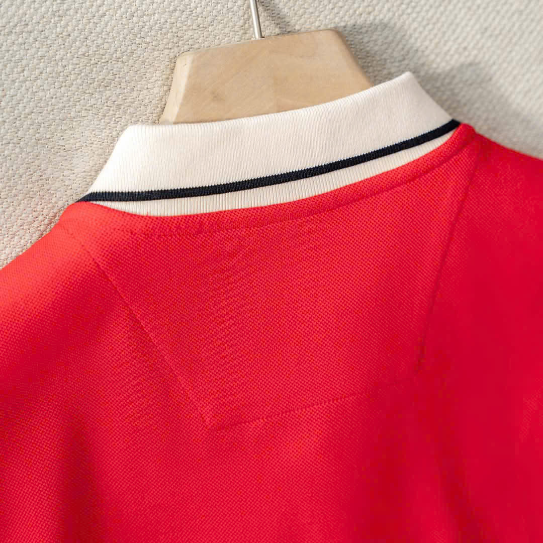 Áo Thun Polo Nam Dệt Kim Cao Cấp Đỏ Phối Bo - Hình ảnh 3